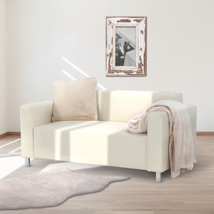 HOMKER 2 személyes kanapé – műbőr bézs thumbnail 8