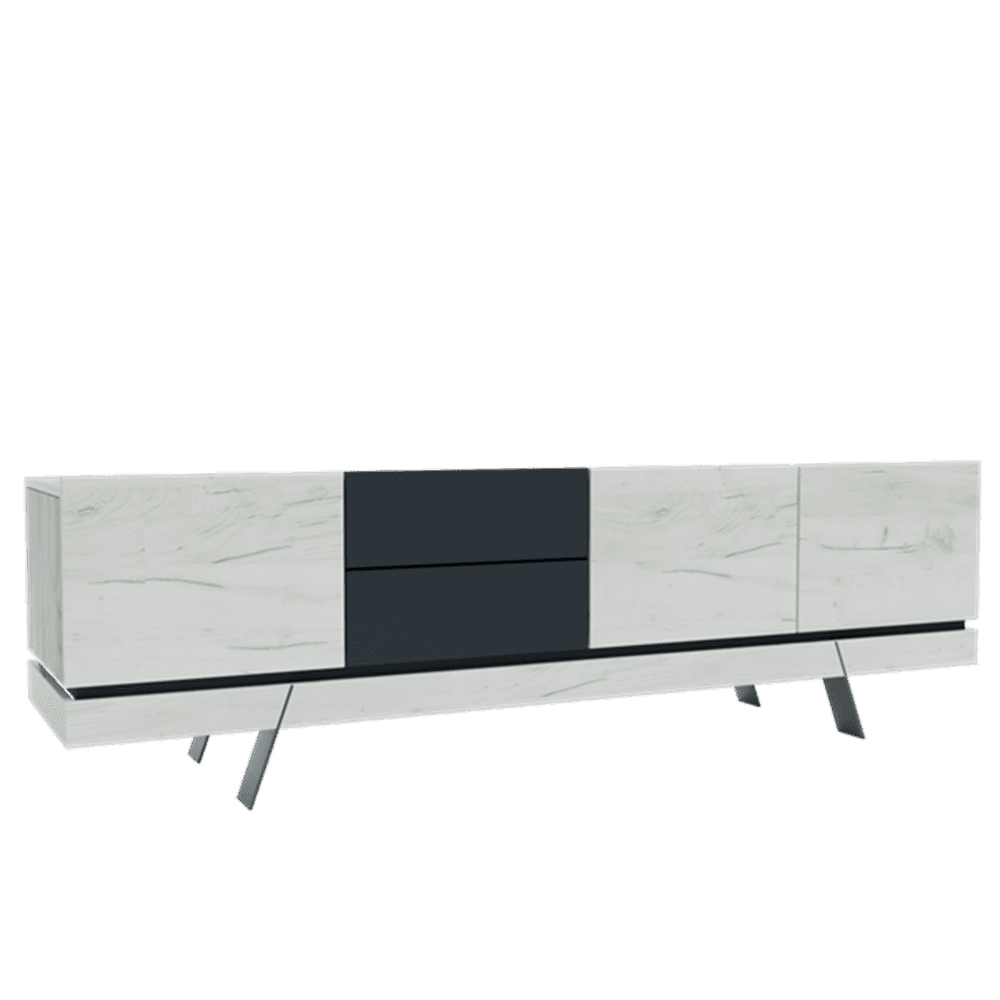 Amber II. TV Szekrény – White Craft Oak / Antracit