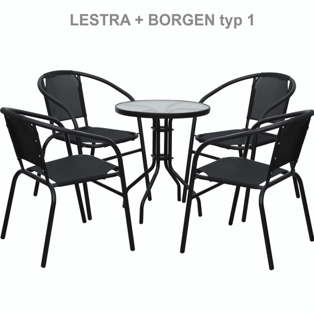 Borgen Typ 2 étkezőasztal – fekete acél / edzett üveg thumbnail 3