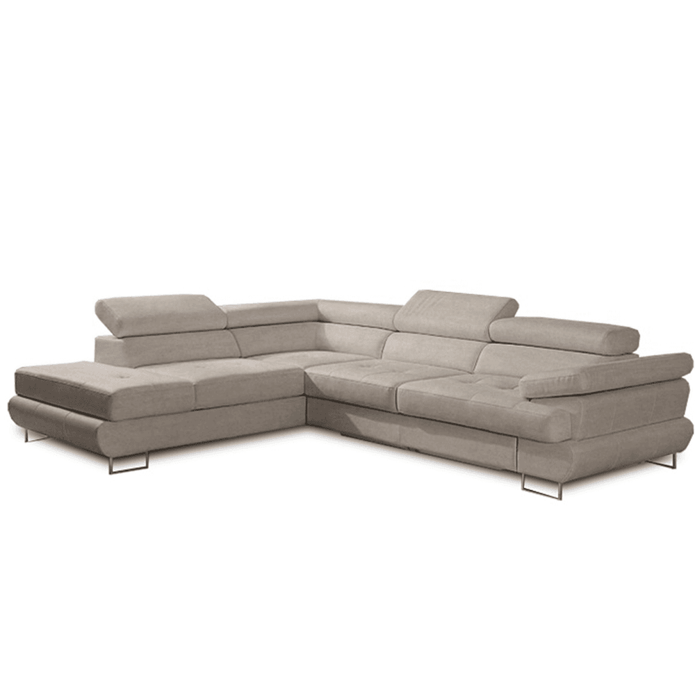 Balos sarok ülőgarnitúra – BUTON P, világosbarna melír szövet